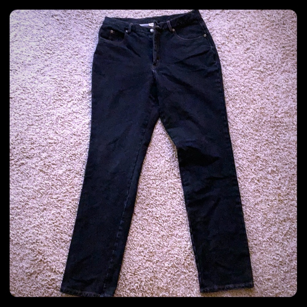 TravelSmith black stretchy tall jeans